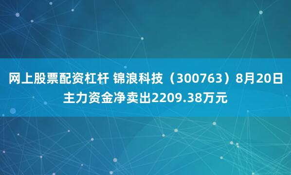 网上股票配资杠杆 锦浪科技（300763）8月20日主力资金净卖出2209.38万元